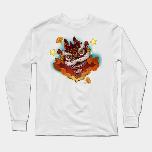 Chinese. DRAGON. Red. Long Sleeve T-Shirt by ManyaArtShop 